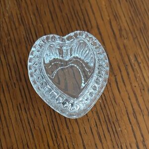 Homco Clear Glass Heart Trinket Dish
